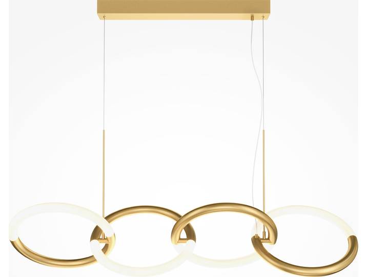 Suspension LED\, design anneau\, doré\, mobile\, L 100 cm