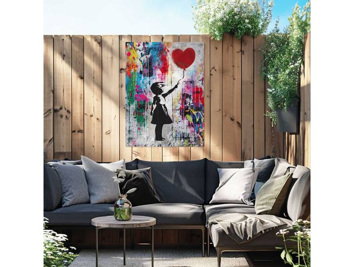 Outdoor-Poster Balloon Girl Grafitti Polyester Multicolor 60 x 80 x 0cm