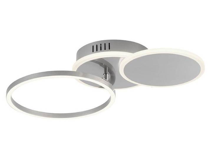 Plafonnier LED\, anneaux mobiles\, argent\, L 50 cm