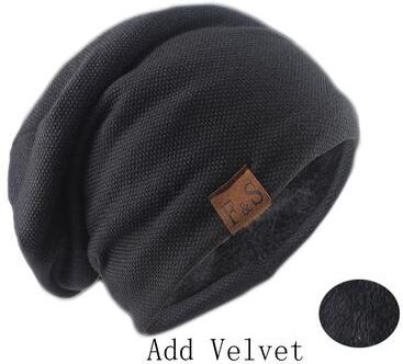 Multicon Wholesale Hub Spring Casual Soft Turban Hats, Fashion Bonnet Hat For Men And Women, Autumn Knitted Skullies Beanies Hip Hop Beanie add Velvet Black