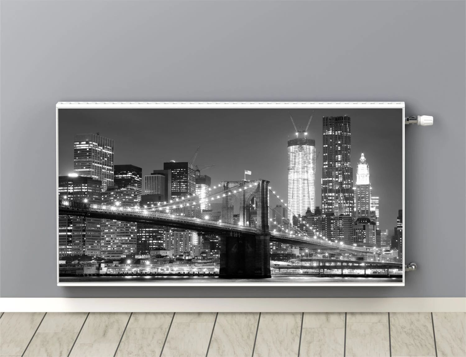 Magnetische radiatoromsluiting Naklejkomania design City at Night B: 100 cm, H: 60 cm