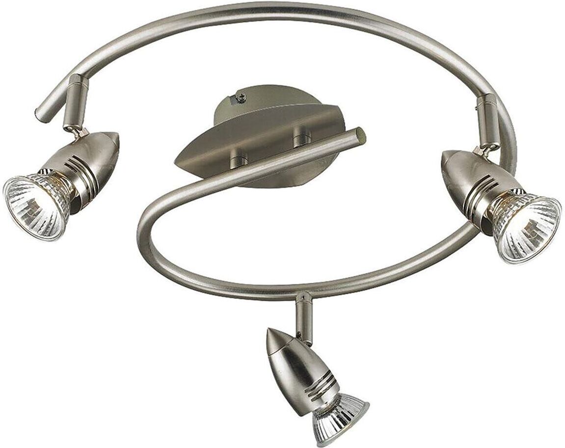 Fan_europe SPIRALE 3 FARETTI SUNNY NIKEL 3xGU10 LED 42W INCLUSE IP20 DIMENSIONI Ø 300 x 315 mm