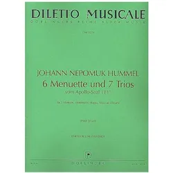 6 Menuette und Trios vom Apollosaal 1811 für 2 Violinen und Violoncello (Viola ad lib.) Partitur und, Fachbücher von Johann Nepomuk Hummel