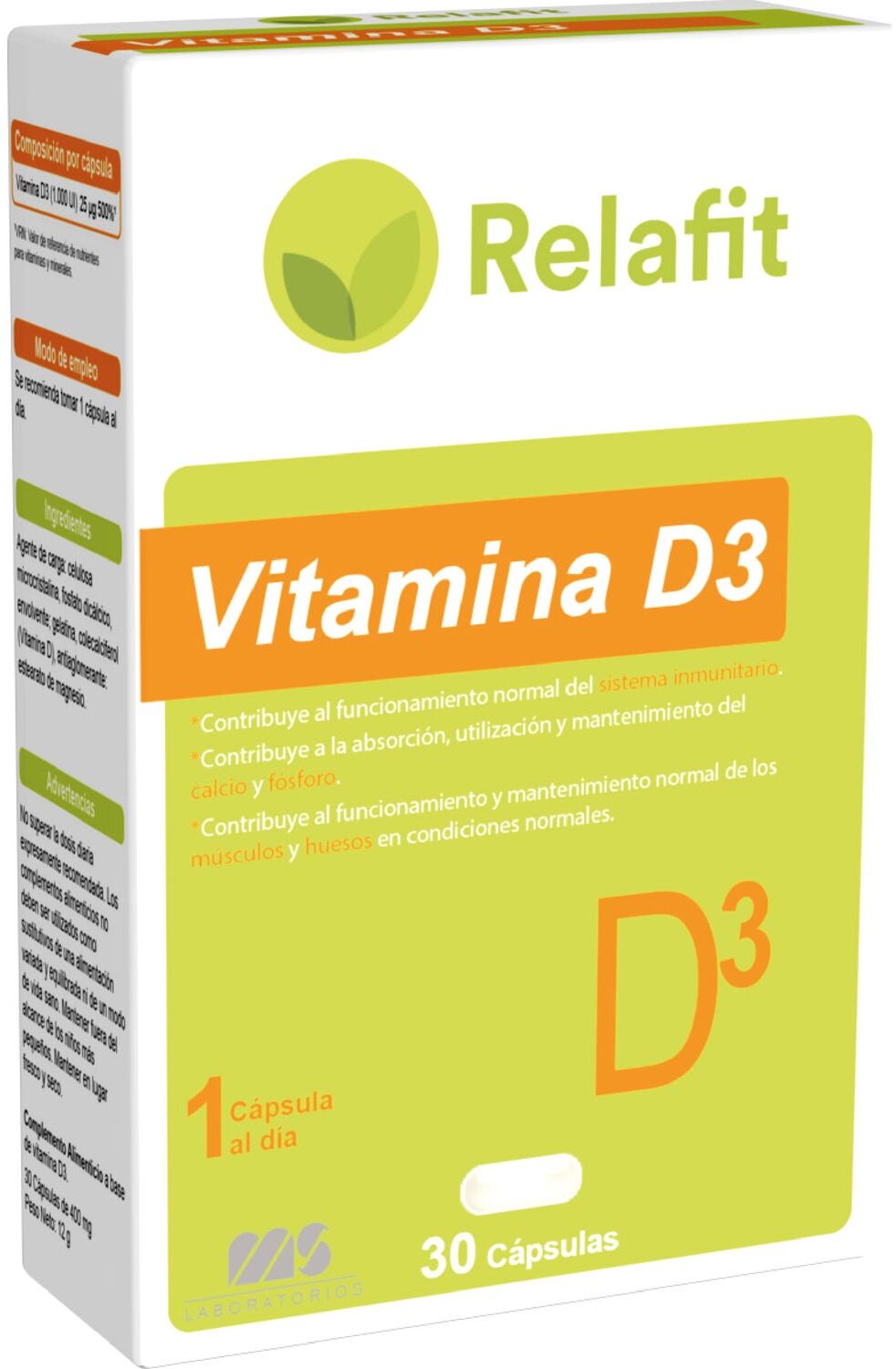 Relafit Vitamina D3 30 caps