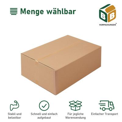BB-Verpackungen GmbH 400 x Faltkarton (400 x 400 x 100 mm) stabil 1-wellig Versandkarton Päckchen DHL Hermes Schachtel Box Paket braun BB-Verpackungen