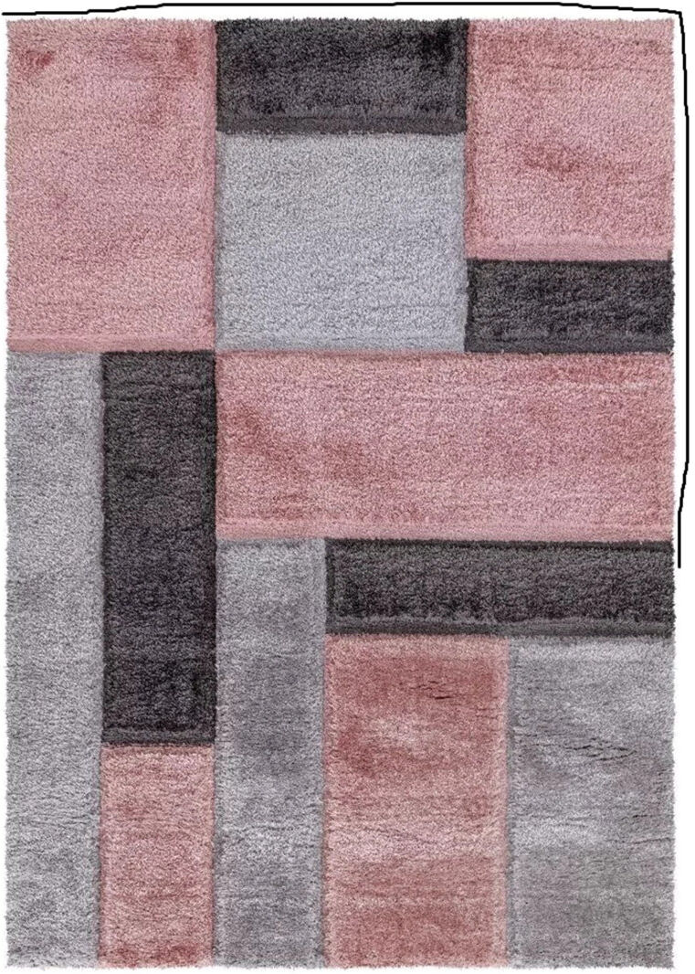 Metro New Large Shaggy Area Rugs Hallway Pink Rectangle 80 x 150cm