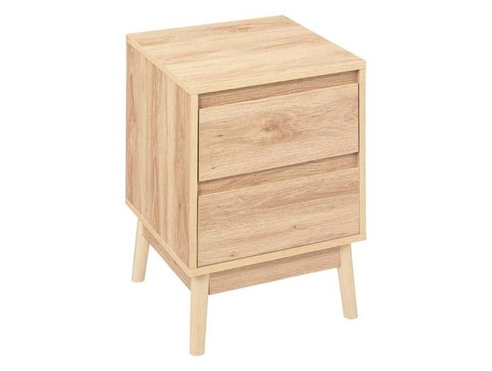 Table de chevet 2 tiroirs effet chêne naturel  Abana  - 5five