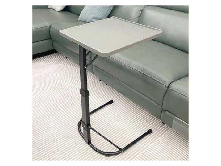 GTOULHH Überbetttisch Beistelltisch Klappbarer Stehpult Betttische C-förmiger Hebetisch Überbett Nachttisch Leichtgewicht Einstellbar Sofa Beistelltisch für Zuhause(Grey)
