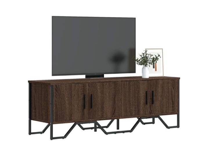 Meuble TV chêne marron 122x34x41 cm bois d'ingénierie support TV buffet TV meuble multimédia banc TV meuble 848588