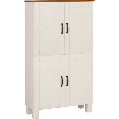 Midischrank HOME AFFAIRE "Rodby", weiß (weiß, honig), B:75cm H:130cm T:30cm, Massivholz, Schränke, Midischrank, FSC-zertifiziertes Massivholz, Breite 75cm, Höhe 130cm