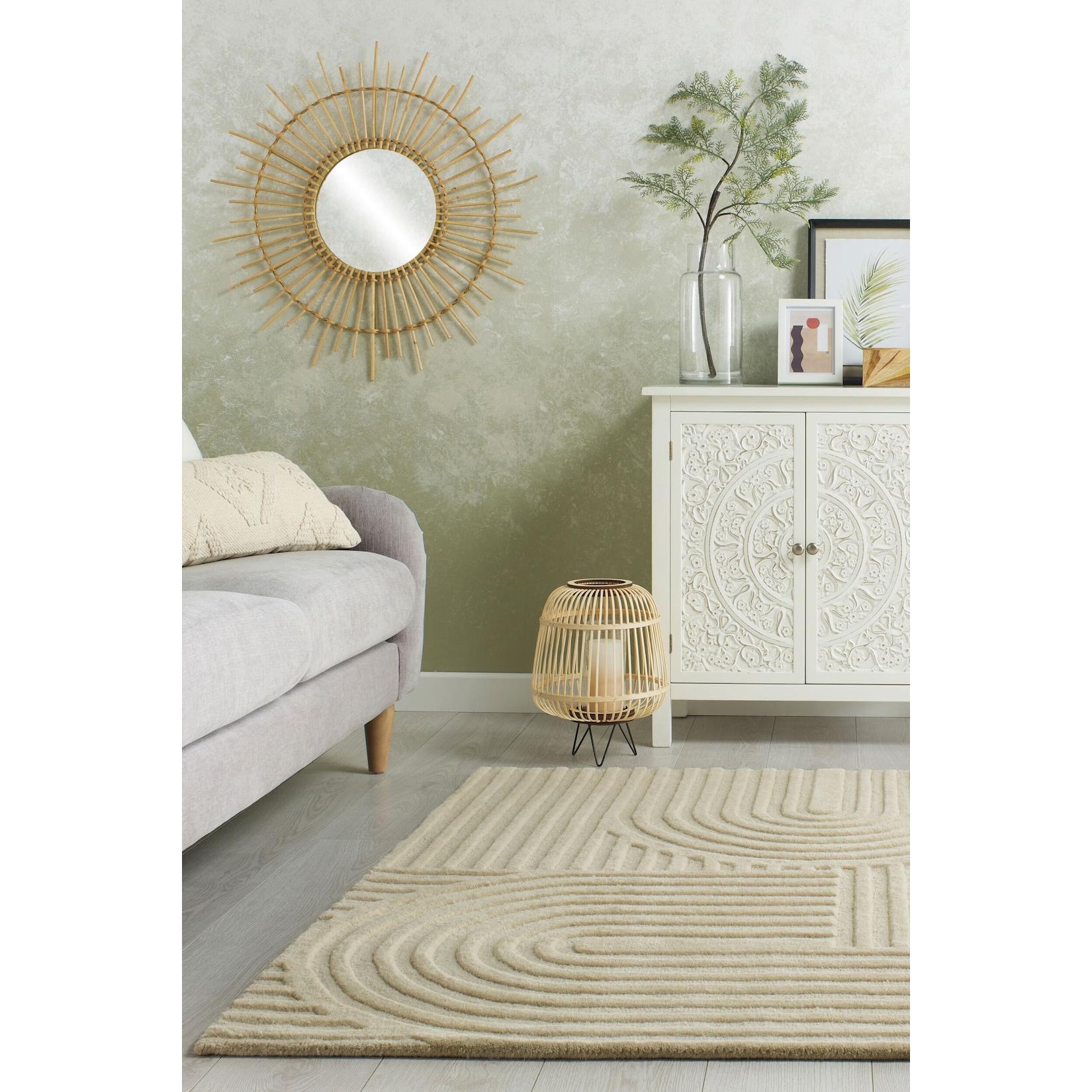 Wollteppich Hoch-Tief Natur 160 x 230 cm - LEVEN Kadima Design