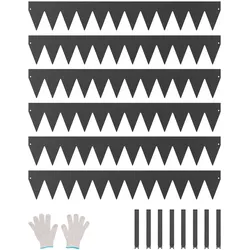 VEVOR Rasenkante, 6er-Pack, 1016x152,4x1,5 mm, Metall-Beeteinfassung, biegbare Garteneinfassung, Beetumrandung, einfach zu installieren, Trennwand für Blumenbeete, Hofwege, Schwarz
