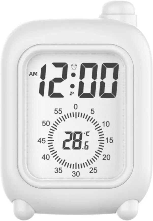 INF Petit Réveil Valise Rechargeable avec Minuteur Visuel pour Étude Concentrée Blanc