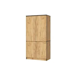 Drehtürenschrank 90 cm breit Valentina , holzfarben , Maße (cm): B: 90 H: 180