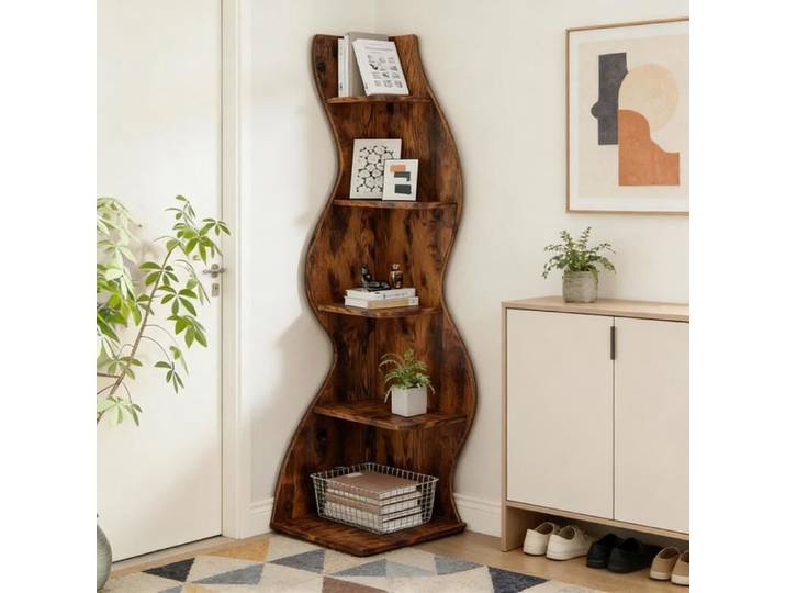 Support plantes étagère murale d'angle 5 niveaux rangement décoratif intérieur jardin balcon gain de place