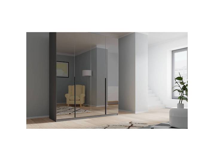 Armoire reflect+ 181 x 222cm Noir/Miroir gris Basic