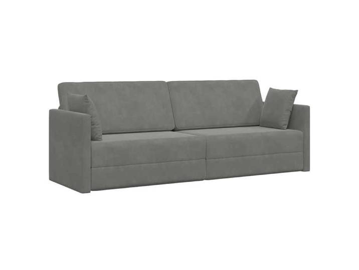 Remise SOFA Convertible/réglable - Gris - Canapé-lit au sol - Gris foncé - 213x70x77cm - Velours_yoi57n