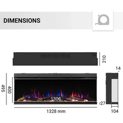 BALDERIA Elektrokamin Athena 52 - Einbau, Heizung 1500 W, App-Funktion