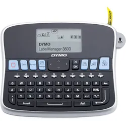 Dymo LabelManager 360D, Beschriftungsgerät, Schwarz, Silber