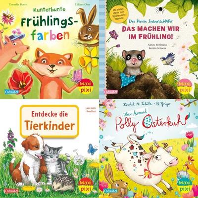 Maxi-Pixi-4er-Set 116: Bunter Frühlingsspaß (4x1 Exemplar), Set von , Carlsen, 978-3-551-03080-1