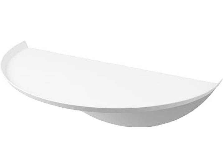 YAMAZAKI 1937 Tower WallMounted Shelf Round\, White\, Steel/ABS Resin\, 40 x 22 x 11.7 cm