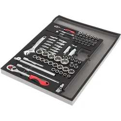 Gedore Red, Steckschlüssel + Stecknuss, red R22350000 Steckschlüssel-Satz 1/4"+1/2" CT-Modul 84-teilig