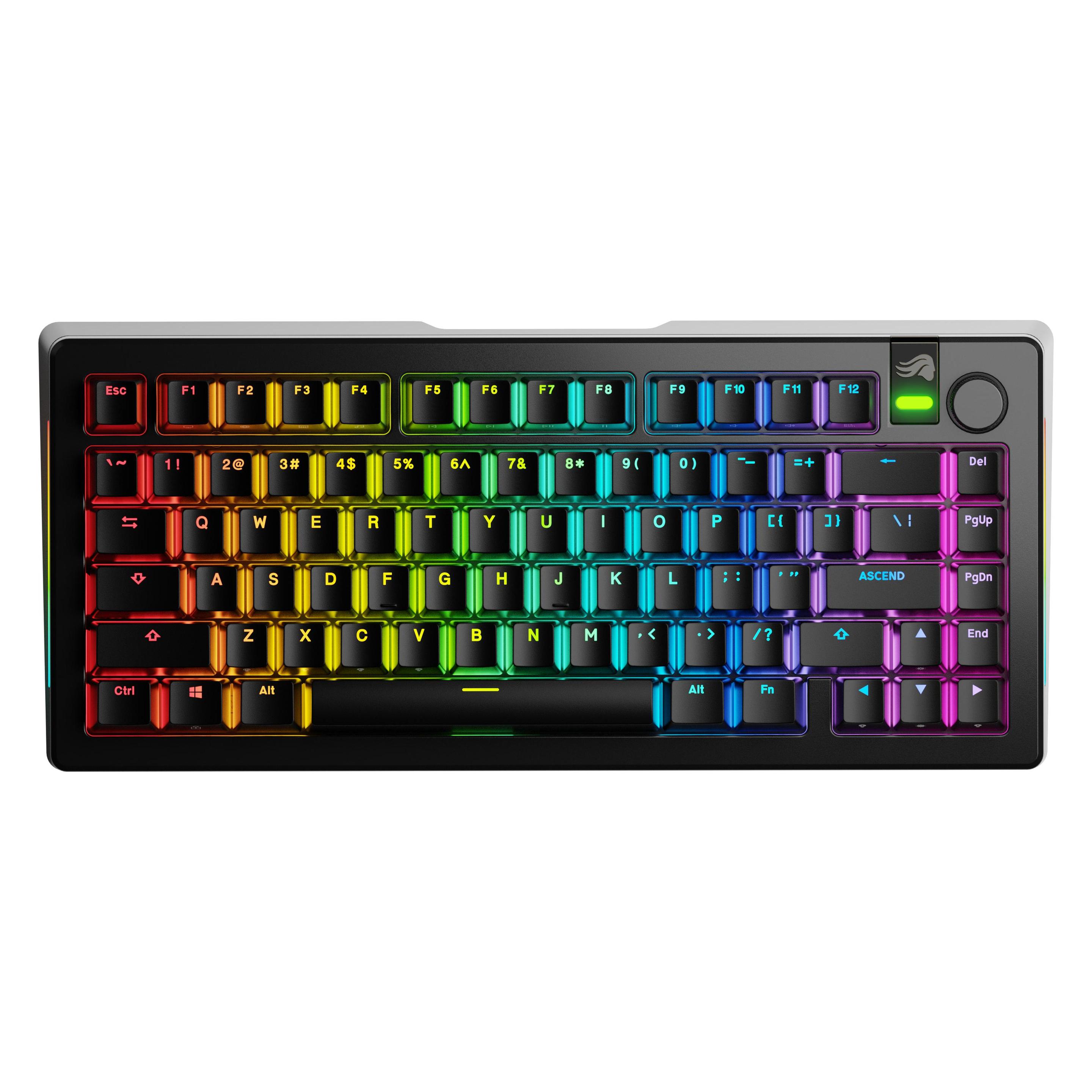 Glorious GMMK 3 Pro Wireless 75 % Custom Gaming-Tastatur - Pre-Built, ISO (DE), Fox Switches, schwar (US, Kabelgebunden, Kabellos) (GLO-KB-GMMK3-PRO-75-PB-FOX-WL-BLK-US)