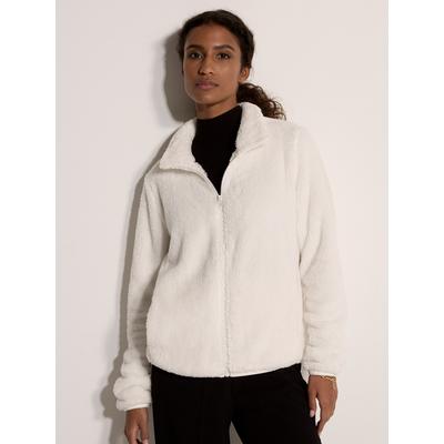 Cardigan APRICOT "Fleecejacke", Damen, Gr. S (36), beige (creme), gewebt, Obermaterial: 100% Polyester PES., uni, Strickjacken, mit durchgehendem Reißverschluss