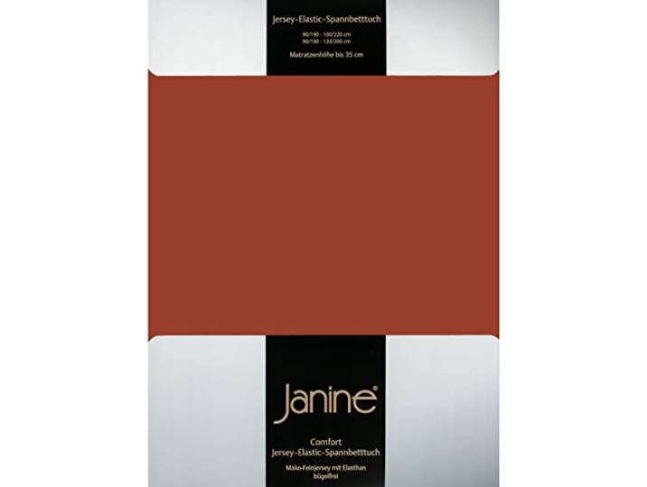 Janine Spannbettlaken Elastic - extra weiches und elastisches Spannbetttuch - für Matratzen 90x190cm bis 120x200cm Tabasco