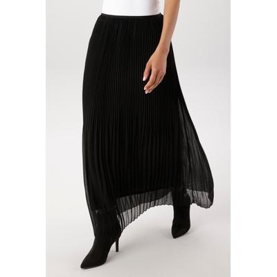 Plisseerock ANISTON SELECTED, Damen, Gr. 46, schwarz, Web, Obermaterial: 100% Polyester. Futter: 100% Polyester, leicht durchscheinend, leicht transparent, unifarben, figurumspielend wadenlang, Röcke, plissierter, leicht transparenter Chiffon,...