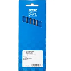 PFERD TOOLS Präzisions-Riffelfeilen-Set Typ SB900 150mm Schweizer Hieb 2, mittel-fein - 11261900