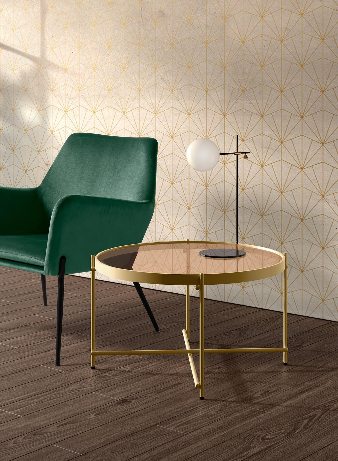 Stones Marissa Salontafel van gehard messingglas B/D/H: 70 x 70 x 40 cm