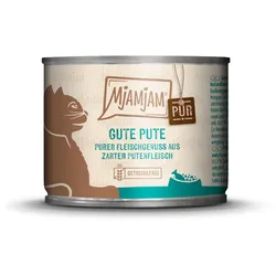 MJAMJAM Purer Fleischgenuss 200g Dose Katzennassfutter 6 x 200 Gramm gute Pute Pur
