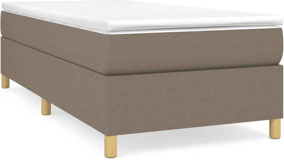 vidaXL Cadre de lit à lattes taupe 100x200 cm tissu