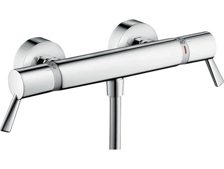 Thermostat de douche Hansgrohe Ecostat Comfort\, modèle mural\, avec des leviers extra longs\, finition chrome