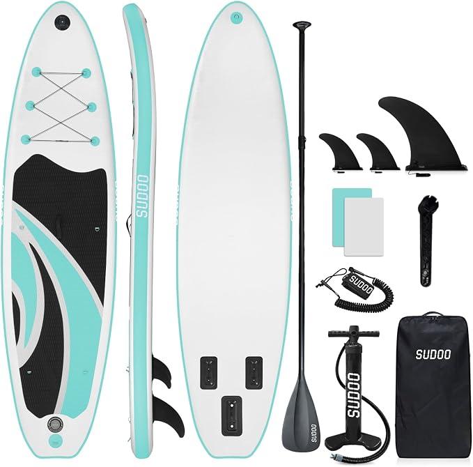 Stand Up Paddling Board, 300cm 325cm SUP Board, Aufblasbare Board für Stand-Up Paddle, Tragkraft bis 150KG, Komplettes Zubehör mit Paddel, Finnen, Pumpe