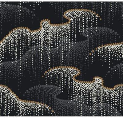 Candice Olson Moonlight Pearls Black Wallpaper