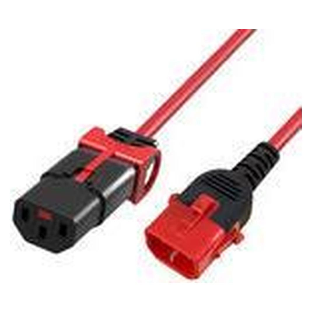 ACT Powercord C13 - C14 Dual IEC LOCK red 2 m (2 m) (AK5514)