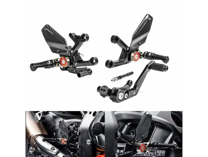 Repose-pieds réglables en aluminium CNC et fibre de carbone véritable pour Honda CBR1000 RR-R SC82 2020