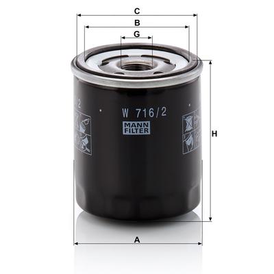MANN-FILTER Ölfilter w7162 Anschraubfilter 94mm GewindemaßM20x1.5-6H für Fiat