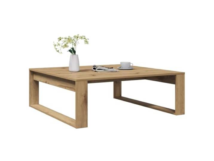 HEFZGDB Couchtisch Artisan-Eiche 100x100x35 cm Holzwerkstoff mit Stabiler Tischplatte, langlebig und pflegeleicht für Wohnzimmer, ideal für Getränke und Dekoration, modernes Design.