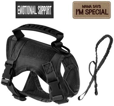 Uplift Essentials Professional Tactical Nylon Cat And Small Dog Harness & Leash Kit black
