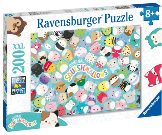 Ravensburger 200 Piece Jigsaw Puzzle - Squishmallows XXL Plush Animal Characters Cam Cat Winston Owl Lola Unicorn Hans for Kids and Adults