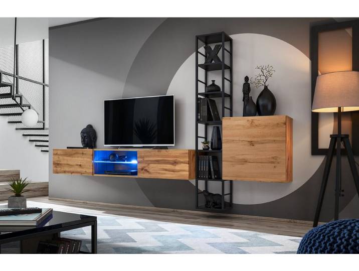 Xlmoebel Wohnwand Wandregale Design TV-Ständer Sideboard Luxus Wandschrank, (4-St), Made in Europa