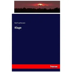 Klage, Fachbücher von Karl Lachmann