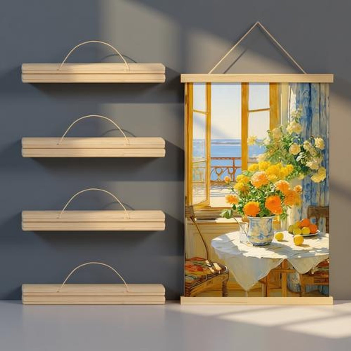 PromoHome set van 4 A3 posterlijsten met magnetische houten rails
