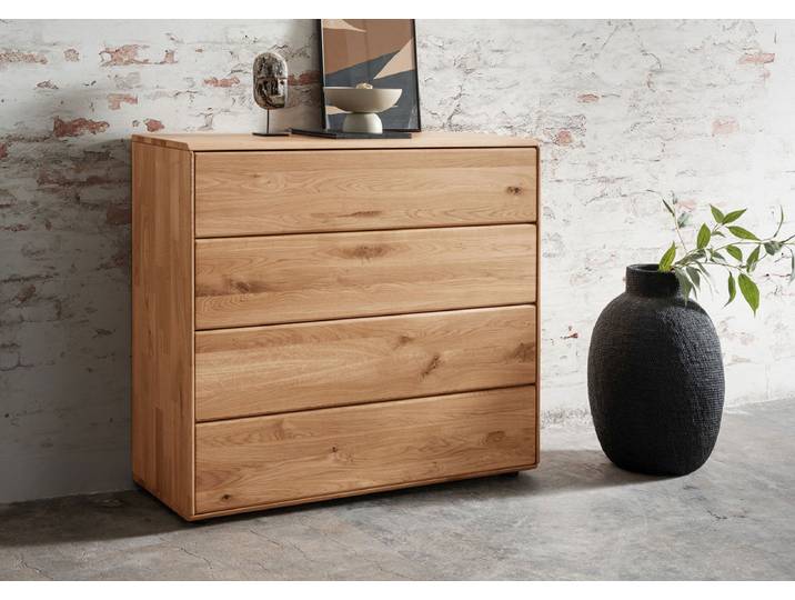 Kommode 100x91cm 'Messina' Wildeiche massiv 4SK