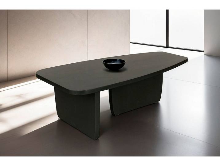 byLIVING Couchtisch Bolt (1-St), Freiform Tisch in Akazie Massivholz schwarz lackiert, 25mm Tischplatte