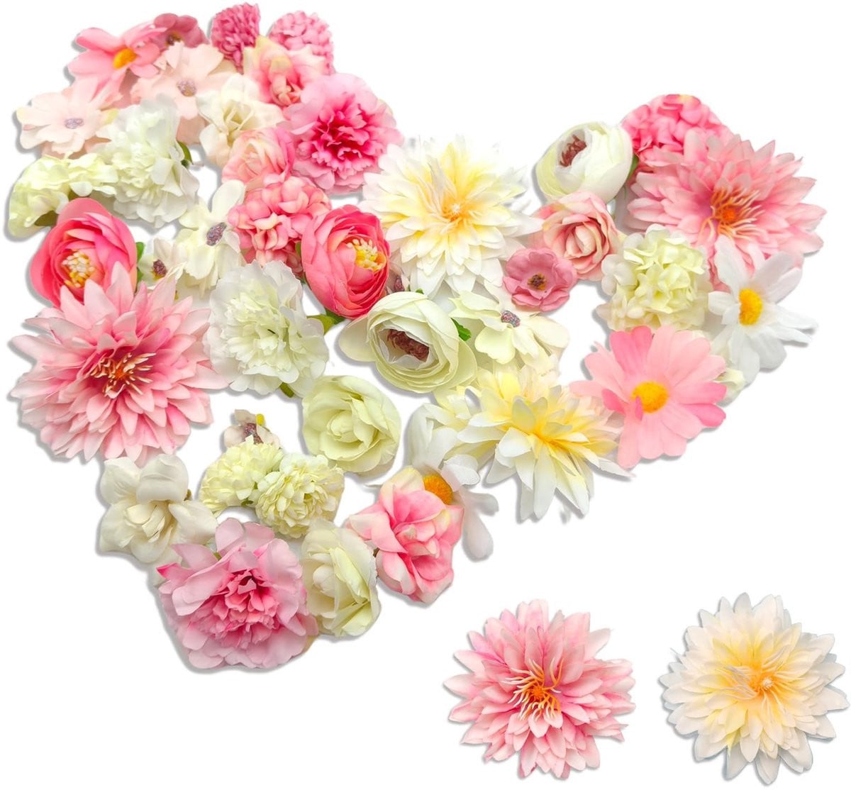 Dailygoods Set van 42 zijden kunstbloemen voor taartdecoratie en doe-het-zelf decoraties