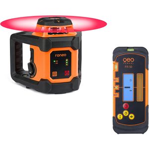 geo-FENNEL Rotationslaser 292200-50, roneo, mit FR 50, roter 360 Grad Laser, Arbeitsbereich bis Ø 500m